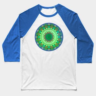 Green Garden Mandala 1 Baseball T-Shirt